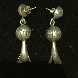 Native American Silver Squash Blossom Earrings